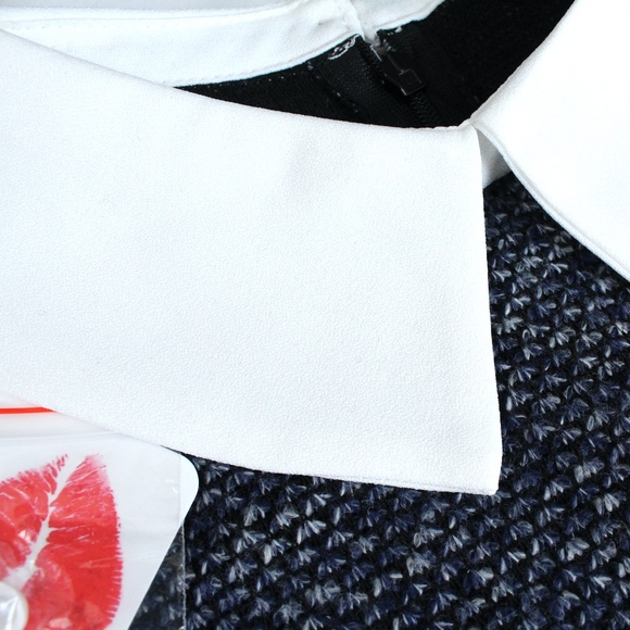 Faux Undershirt Grey Fitted Mini Sweater Dress - Picture 6 of 8